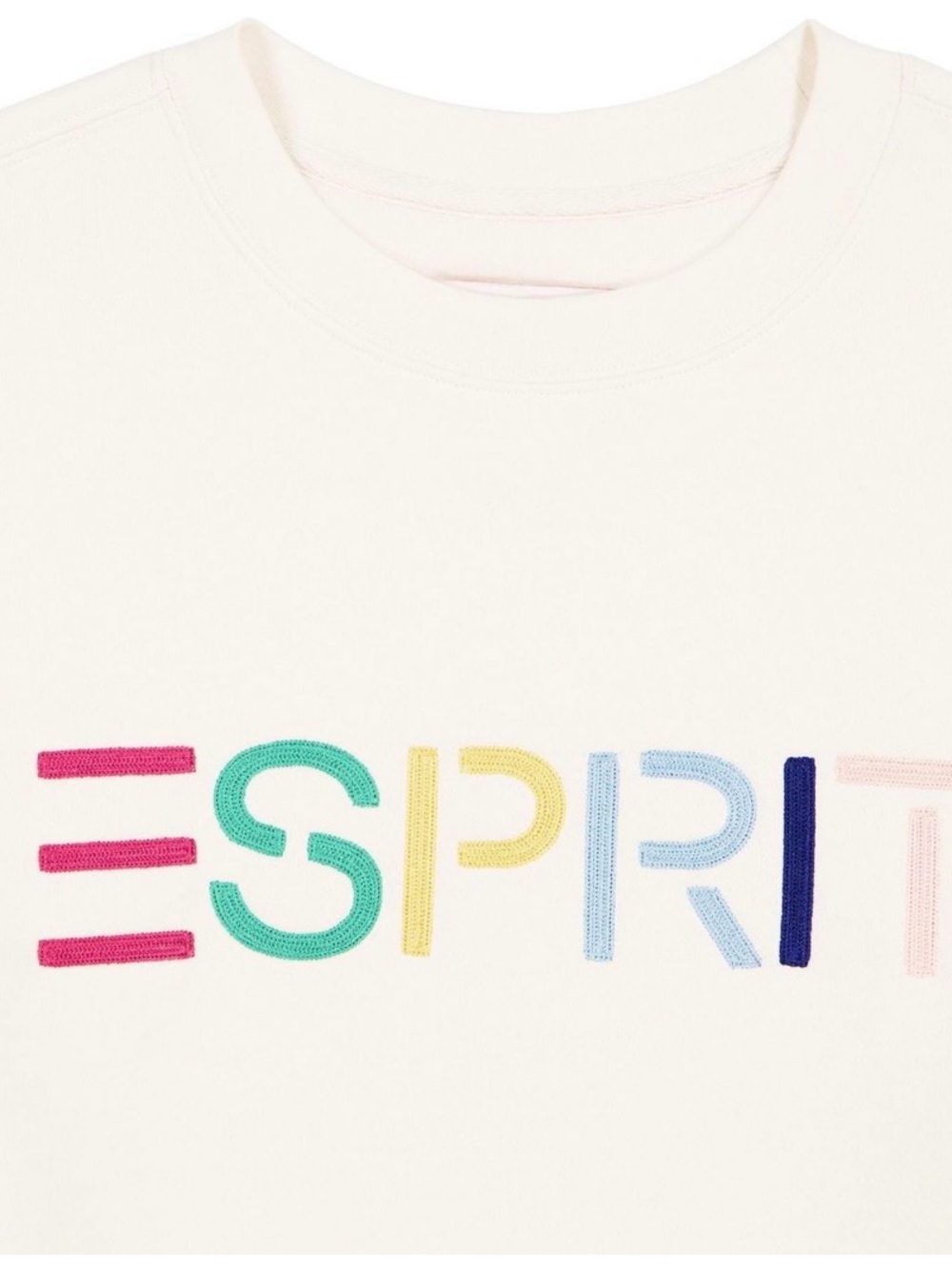 ESPRIT Women’s Fleece Embroidered Logo Sweatshirt, Retro 80s Viral NWT